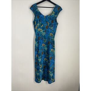 Tibi Silk Maxi Dress Women’s Medium Floral Brush Bohemian Avante Garde 879